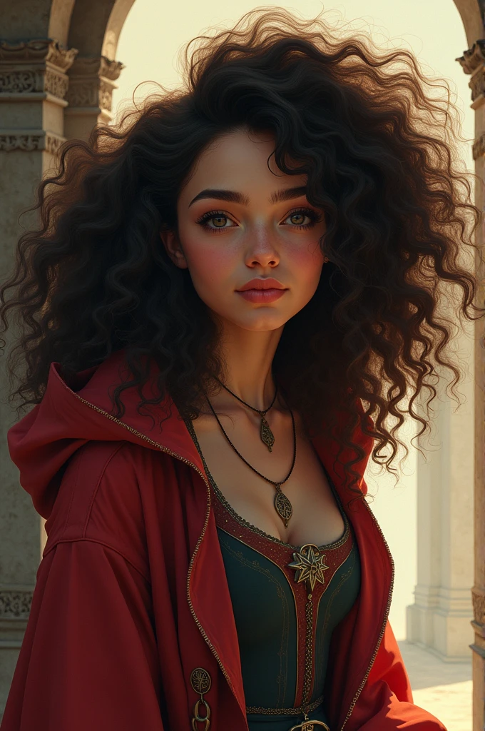 Lily Collins(Lily Collins)Detailed illustration of a curly black girl wearing a hoodie and medieval dress, Soft and bright, HD artwork by Greg Hildebrandt, Liu Xitemo, Sergek Stepan, Samyang, Aykut Edodu, Justin Gerard, Alphonse Mucha, Artistic Germ, WLOP and Greg Rutkoski
