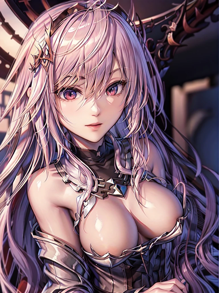 (Half Shot),(surreal), (shape), (Increased resolution), (8k), (Very detailed), (Best shape), (Beautiful and detailed), (Highest quality), (Very detailedな), (masterpiece ), ( wallpaper), (Detailed face), Small breasts、Mature Woman, Looking at the audience, The finer details, Detailed face, In the Dark, Deep Shadow, Red Eye, Inconspicuous key, Pure erotic face ace_v1, smile, Long Hair, Silver shawl straight hair , 46 point diagonal bangs, (Light_smile:0.5), (Very embarrassed:0.8),kimono、Breast E Cup