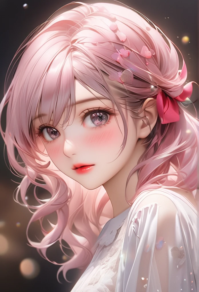 Multiple Exposure, masterpiece:1.2, Highest quality, High resolution, 16K, Beautiful details, Ultra-realistic, Photorealistic:1.37, Beautiful and cute girl, Women，Daughter of a man，Embarrassed，Remove wig，growing glay eye, shining student, Blushed, Shiny rosy lips, Beautiful delicate(hair, face, eye, student, Flamenco costumes, ), Full Body View