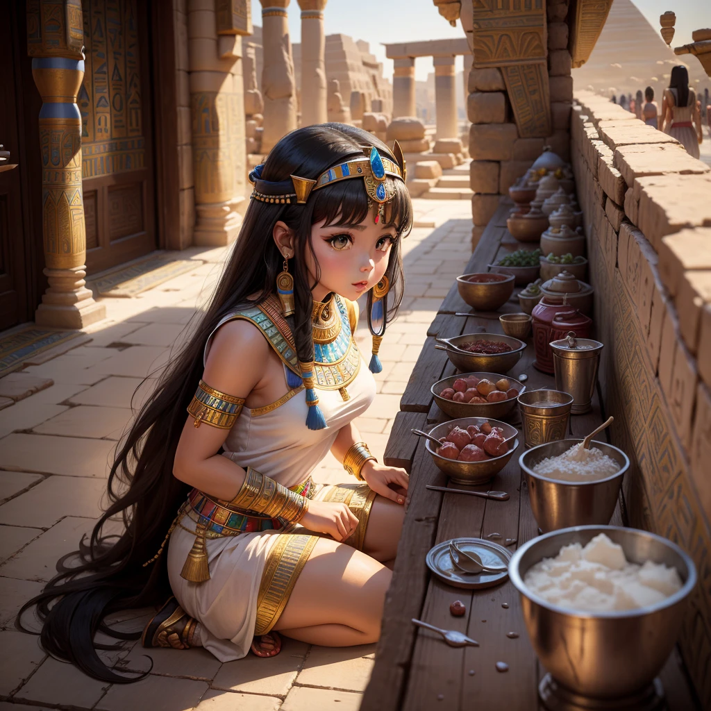 Cute ancient Egyptian princess、Colorful temples of ancient Egypt、The colorful streets of ancient Egypt