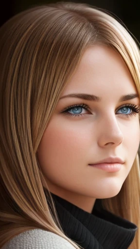 A Young beautiful German woman focus on face photo with color