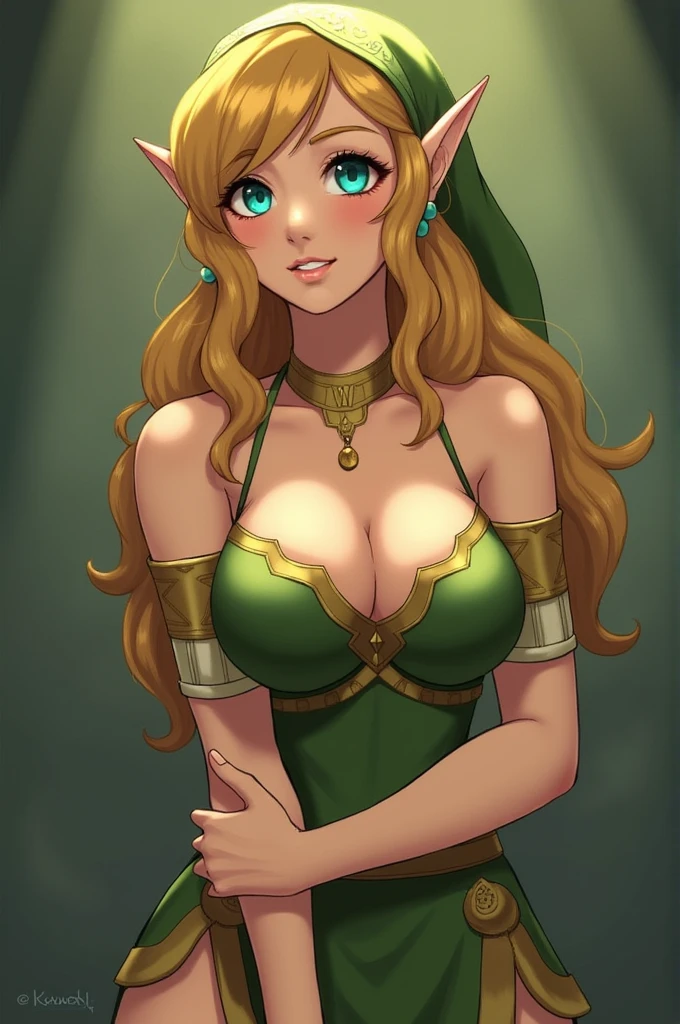 zelda\(princess\), 1girl, solo,breasts,sexy pose,