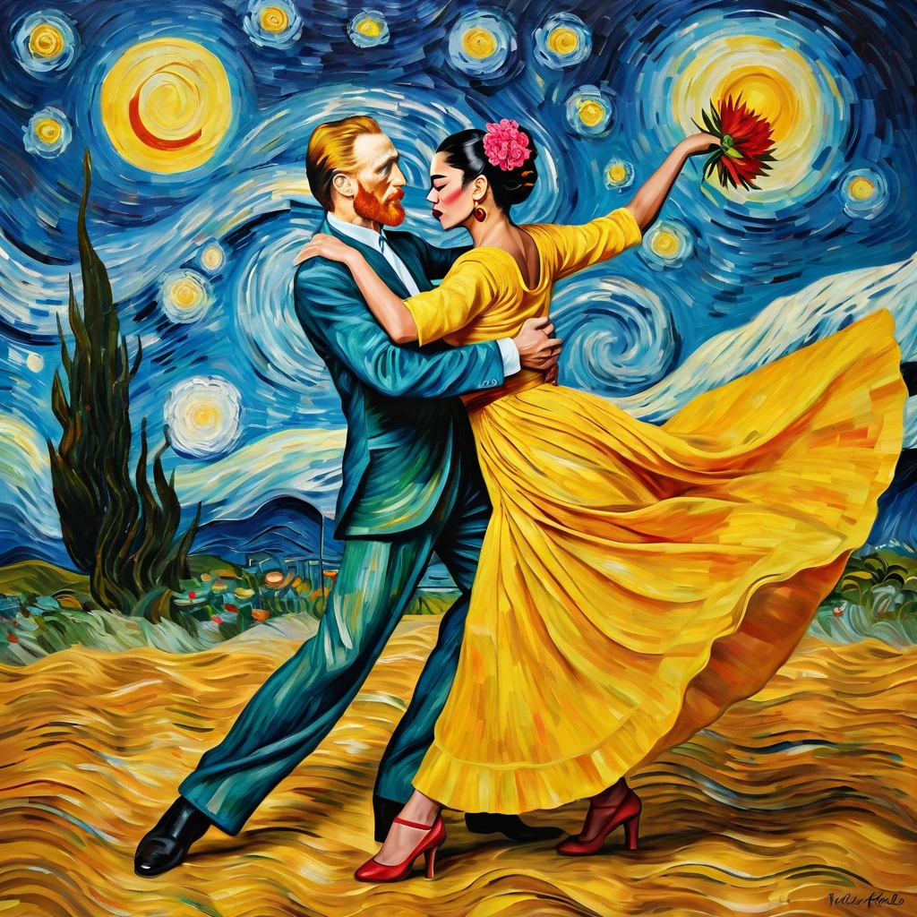 A painting like that of Vincent van Gogh where Love and death are intertwined