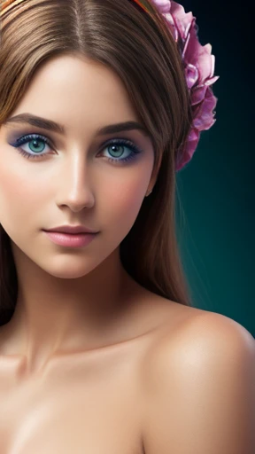A young beautiful woman Abramowicz rich focus on face photo with color