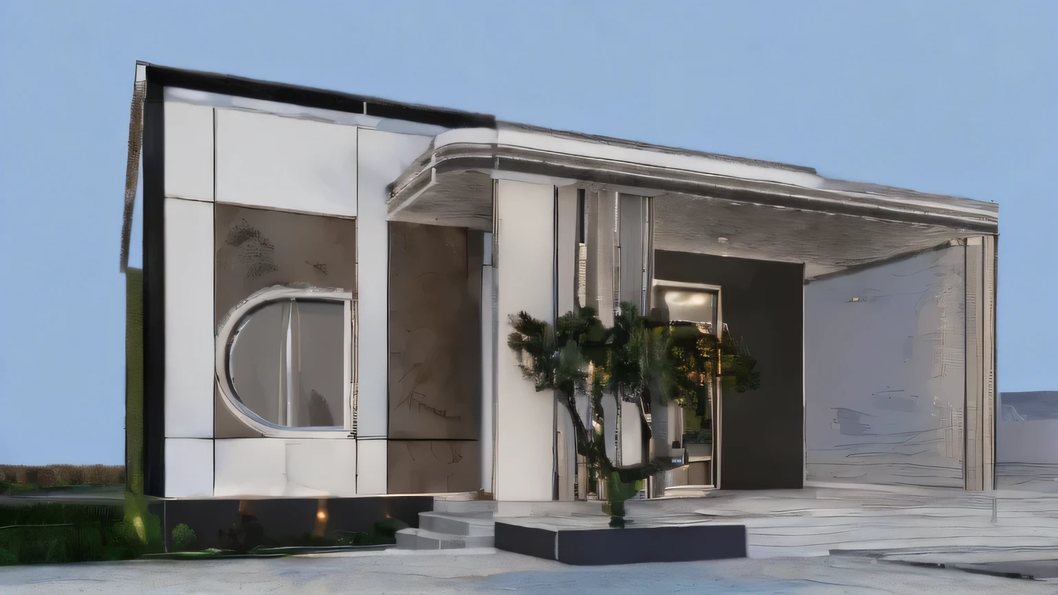 villa building,Modern style,landscape,perspective
