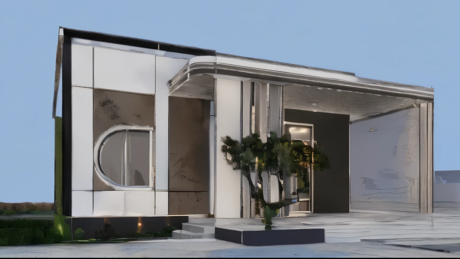 villa building,Modern style,landscape,perspective