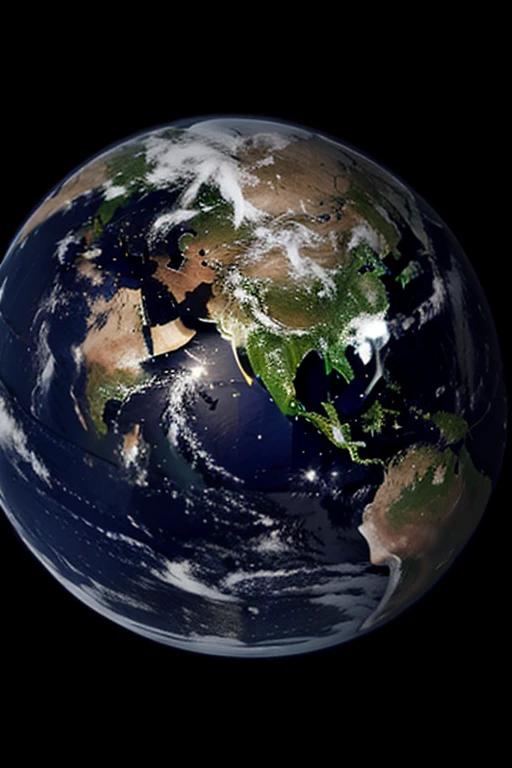 Draw the earth on a black background in large size