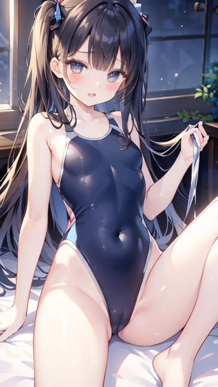 (Highest quality)), ((masterpiece)), (detailed), 一人の14歳のBeautiful woman,Very sexy,(((Small Breasts 1.5,One piece navy blue competitive swimsuit))),By the pool,
Beautiful woman,Beautiful little face,Beautiful teeth alignment,Beautiful 8-head body line,Slender body,Beautiful Hands,Beautiful legs,Long hands,Long legs,Long and supple hair,Shiny Hair,Black Hair,No clothes,Embarrassed expression,blush,Thin lips,Beautiful shoulders,Beautiful clavicle、Sitting Woman,On the bed,Excited,Semen in the hair,Spread your legs,A lot of love juice in the crotch,((Ahegao 1.5)),orgasm,Open your mouth wide,Sticking out tongue,Drooling,(((Legs open and leaning back pose 1.5))),Expressions of Ecstasy,Climax expression,blush,