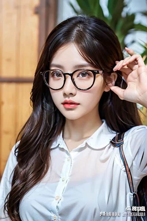 Highest quality、masterpiece、High sensitivity、High resolution、Detailed Description、Slender women、Glasses、Lolita、Like a plastic model、