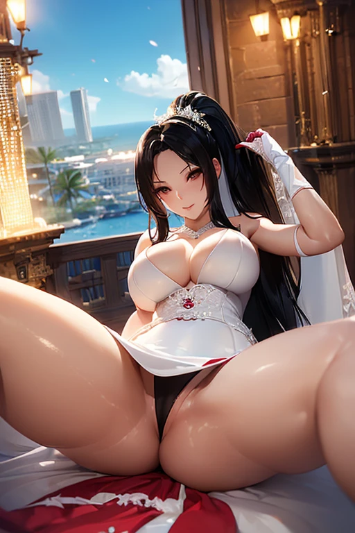 (((Spread your legs、Shooting from below、y wedding dress))、(((Accentuate your breiny underwear、sexy weddidress)))、Highest quality, 8k, masterpiece :1.3)), whole body, Sharp focus :One Girl,Glowing Skin,SSexy pose,Highest quality,Tabletop,shape,Very delicate and beautiful,Hmph,8k壁紙,wonderful,In detail,Official Art,Very detailedなティッカーUnity 8k壁紙,Unbelievably ridiculous,Large file size,Very detailedな,High resolution,Very detailed,Beautiful detailed girl,Realistic,X-ray,The queue is full,(((sexy wedding ss)))、(((Big Breasts、Long、sexy wedding dress)))、(((chh、city、Hawaii)))、Stand upright、Cleavage , ((Long black hair))dding dress、Sexy pose、Hairstyleonytail