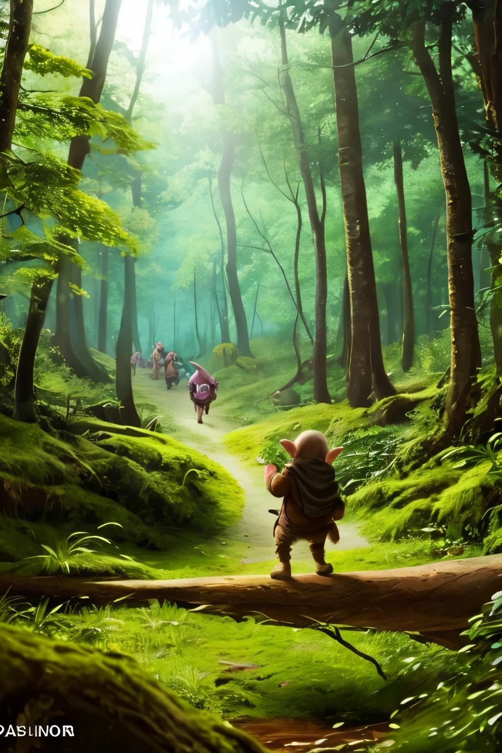 child goblin, walking in the forest, and got lost from the group.