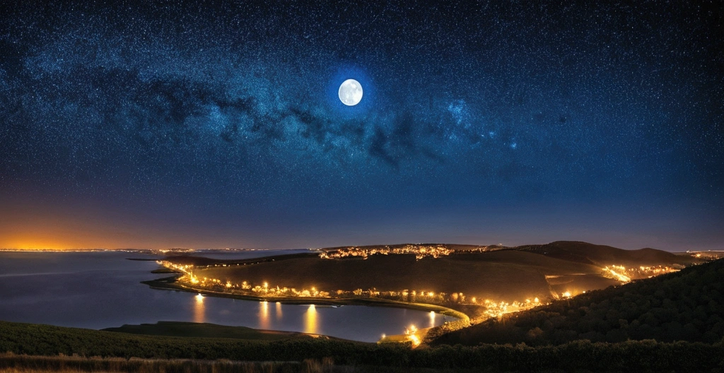 Night starry sky night scene moon
