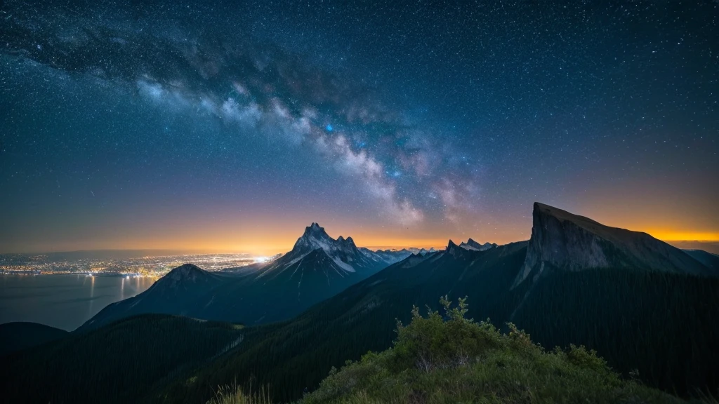 Night Starry Sky Moon Night View Spectacular View

