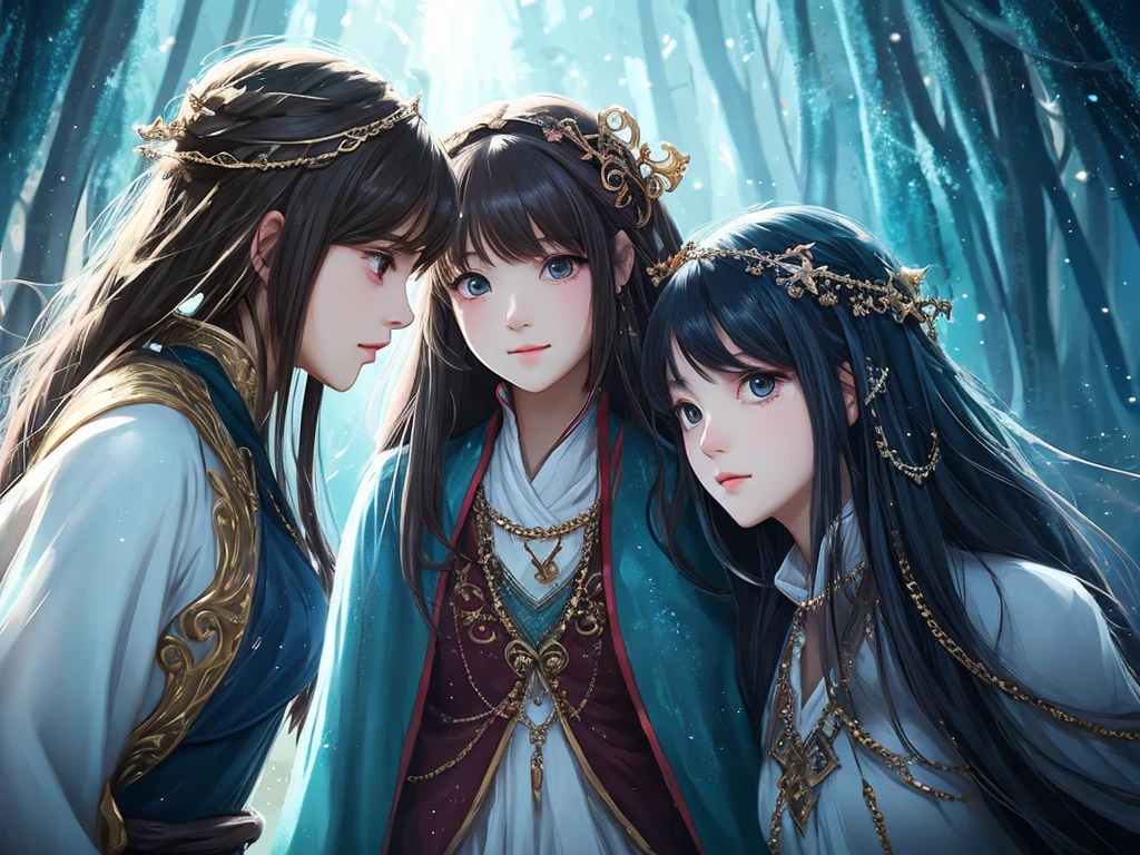 Highest quality masterpiece Super cute girls staring at each other Photo style Real Fantasy