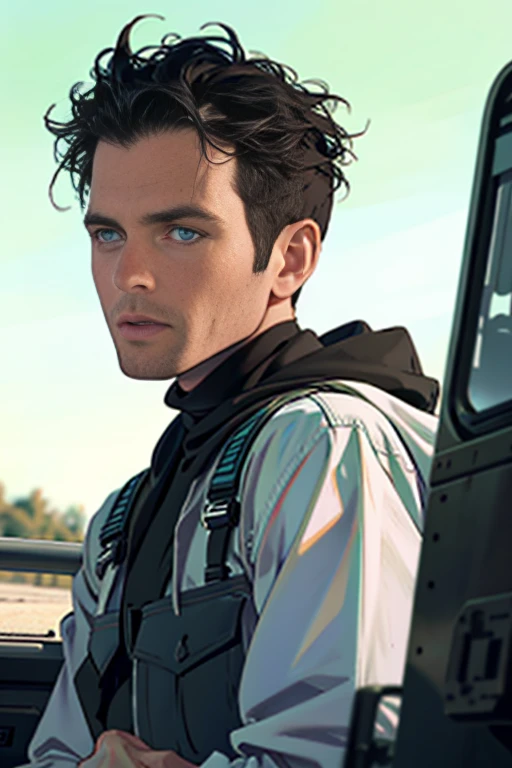 alien biomechanic in stealth suit,, rubio, blue eyes, masterpiece, attractive, looking at the viewer