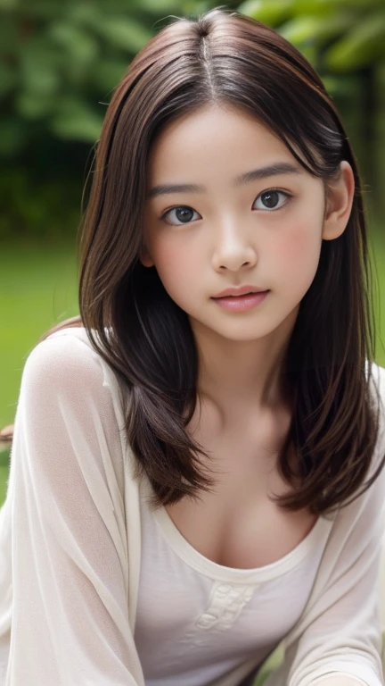 (Breast flash:1.3)、high quality、masterpiece、Ultra-high resolution、beautiful girl、beautiful girl顔、Cute girl face、Braiding、whole body、whole bodyを撮影