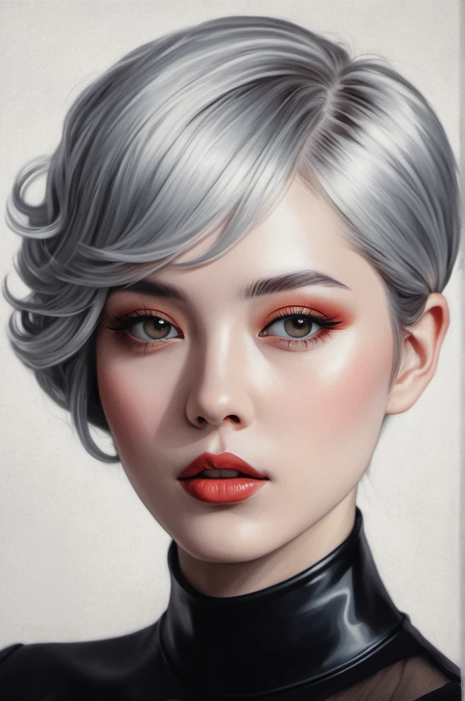 chiaroscuro technique on illustration of an elegant young girl, solo , silver hair, vintage style, eerie, matte painting, by Hannah Dale, by Harumi Hironaka, (extremely soft colors:1.4), vibrant, highly detailed, digital illustrations , high contrast, dramatic, refined, tonal, emotional expression, golden ratio, masterpiece , beautiful face,