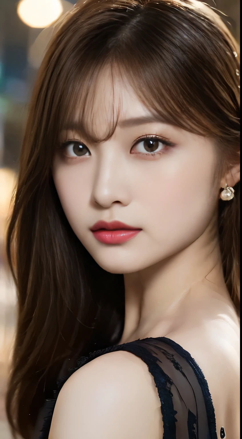 Browsing Caution, Browsing Caution:1.2, Browsing Caution, (Realistic lighting、Highest quality、8k、masterpiece:1.3))、concentrated:1.2、One Girl、Hard Nudity、No clothes:1.6、Body Beauty:1.4、Slim Abs:1.1、((Dark brown hair))、(Princess Dress:1.4)、(outside of home、night:1.1)、City Street、Super Fine Face、Beautiful Eyes、double eyelid、