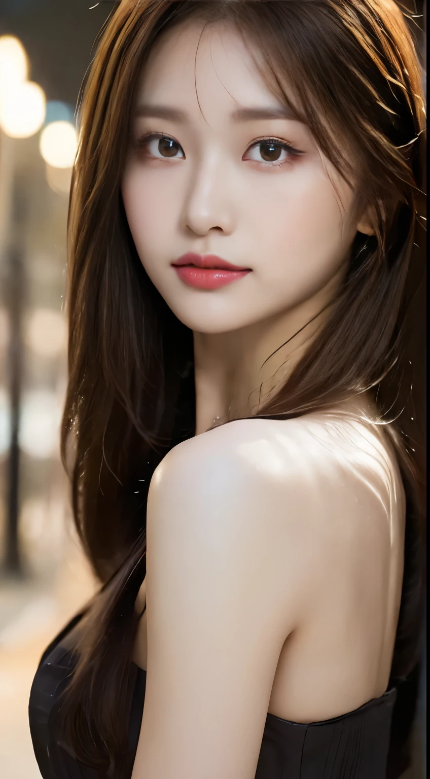 Browsing Caution, Browsing Caution:1.2, Browsing Caution, (Realistic lighting、Highest quality、8k、masterpiece:1.3))、concentrated:1.2、One Girl、Hard Nudity、No clothes:1.6、Body Beauty:1.4、Slim Abs:1.1、((Dark brown hair))、(Princess Dress:1.4)、(outside of home、night:1.1)、City Street、Super Fine Face、Beautiful Eyes、double eyelid、