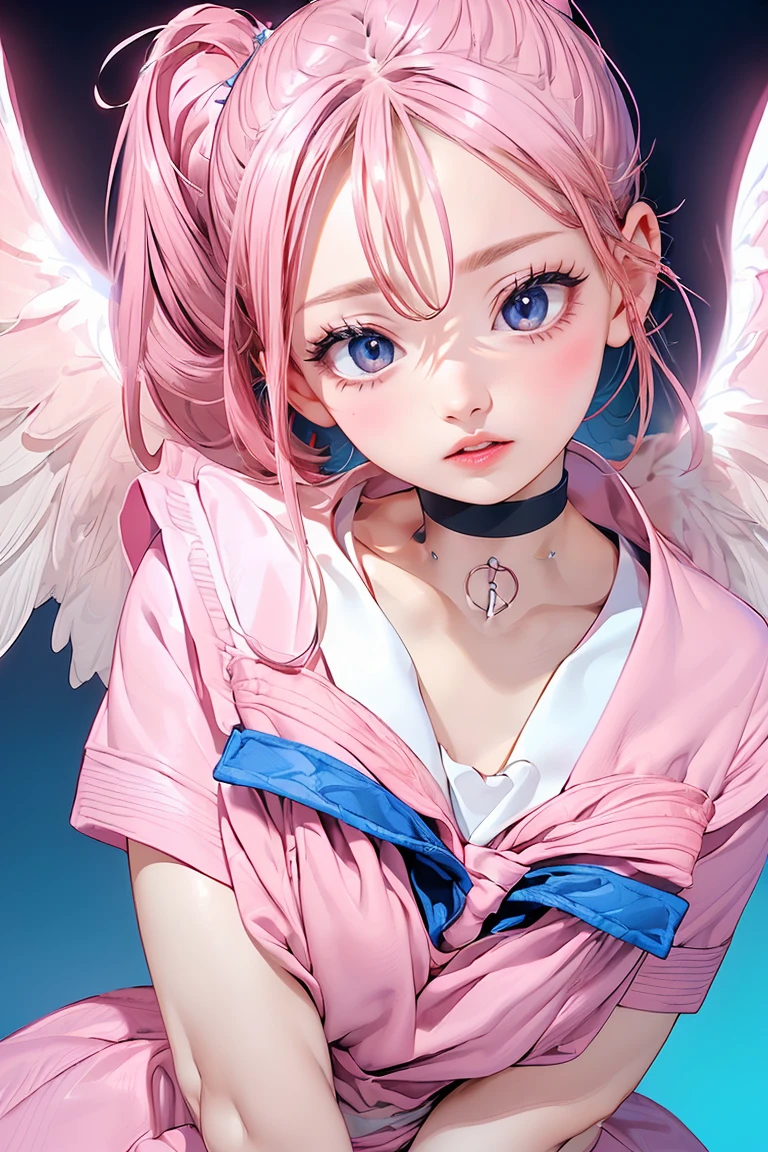 woman, cute,Big eyes, Long eyelashes, sexy, Perfect body, That&#39;s a nice chest, 12-year-old girl, (Small breasts:1.2), Delicate body, Young pink nipples, (Nearly naked:1.5), (Full nudity:1.5),(8K high resolution), (Highest quality), (RAW quality),(Three Girls:1.5), (Realistic), (Realistic:1.37), ,Big eyes,Long eyelashes,(Small breasts:1.6)，(Skinny girl:1.5)，(Baby Face:1.5)，(Young Face:1.5)，(Childish body:1.5)，(very young body:1.5)，(your breasts are fully visible..:1.8)，(Oily, Glowing Skin:1.5)，(13-year-old junior high school student:1.6)，SLE disease, MKK Style, Highest quality, masterpiece, Detailed Background, Very detailed, complicated, Detailed face, Long eyelashes, fine grain, (stand:1.1), (Cowboy Shoot:1.3), (Thick thighs:1.0), (Flat Chest:1.3), (White Background:1.3),

(Bright Blue Eyes:1.3), (Messy Hair:1.1), (Pink choker:1.2), (Thick lips, Pink Lips:1.3), (Pink Eyeshadow:1.2),

(, Seraphim:1.3), (Pink Neck Sailor:1.2),

(Smiling Kindly:1.3)