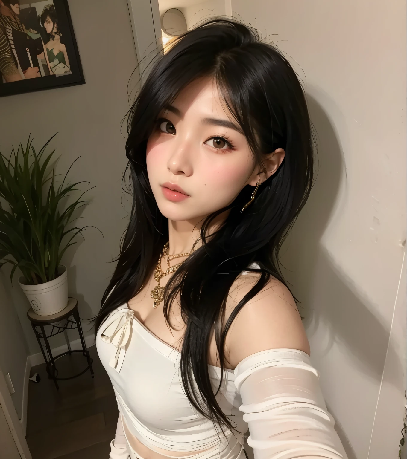 Araffe Asian woman in a white top and black pants, 18 years, 21 years, 22 years, Asian girl, linda mulher korean jovem, 2~4 year old female model,  korean, 23 years, Beautiful Asian girl, 16 years, 27 years old, 28 years, Asian, Asian women