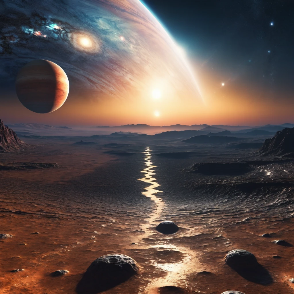 The edge of the universe, planets other than Earth, places no one has seen before, aliens exist ((masterpiece, highest quality, 8K))