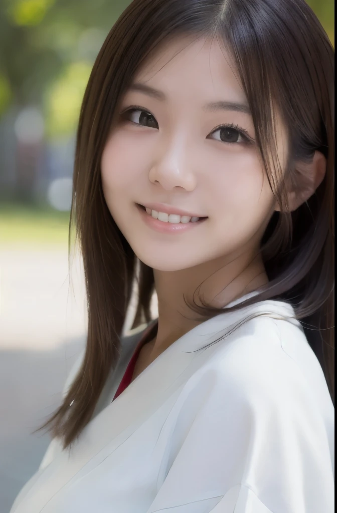 best quality, face focus, soft light, ultra high res, (photorealistic:1.4), RAW photo,(Shinozaki Ai), white skin, kawaii,
1 Japanese girl, solo, cute, (smile), (pupil, lights in the eyes), detailed beautiful face, Medium-sized breasts,(high resolution detail of human skin texture),(long hair),(portrait), upper body, white traditional kimono,
