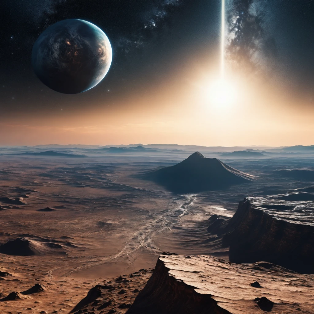 The edge of the universe, looking at the earth from another planet, places no one has seen before, aliens exist ((masterpiece, highest quality, 8K))