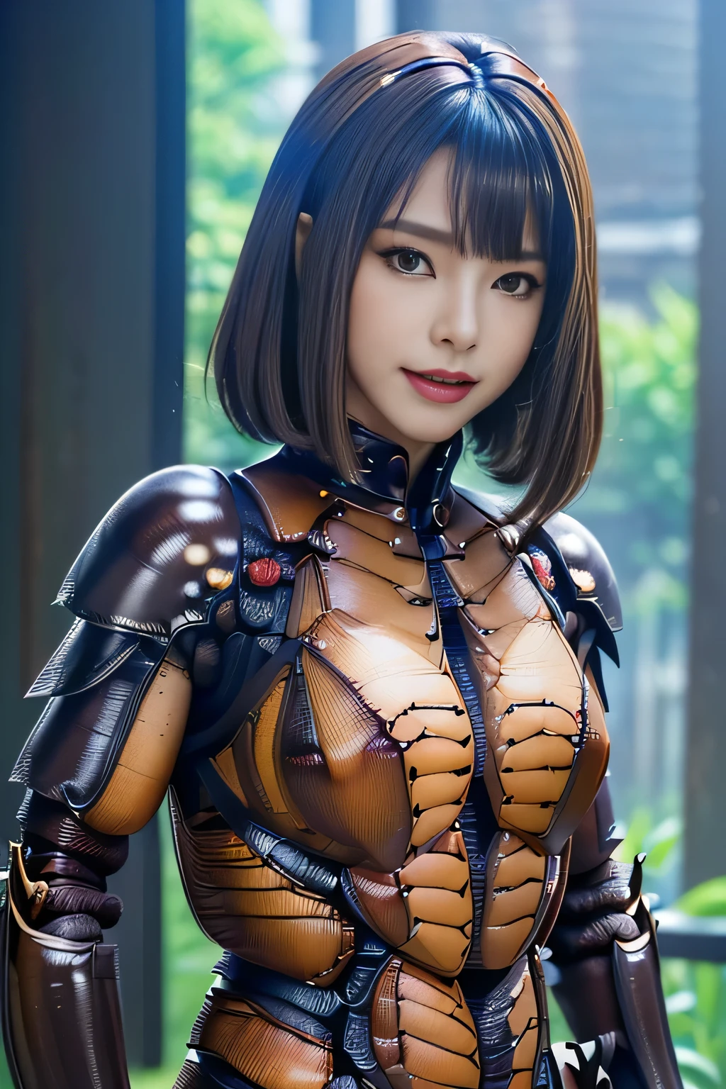(high resolution,masterpiece,best quality,extremely detailed CG, anime, official art:1.4), realistic, photo, amazing fine details, all intricate, gloss and shiny,awesome many layers, 8k wall paper, 3d, sketch, kawaii, illustration,( solo:1.4), perfect female proportion,villainess, (fusion of dark brown cockroach and lady:1.4), (brown cockroach form lady:1.2), (brown cockroach lady:1.2), (fusion:1.2), (solo:1.4), (evil smile:1.2), muscular, abs, (cockroach brown exoskeleton bio insect suit:1.4), (cockroach brown exoskeleton bio insect armor:1.2), (brown transparency cockroach wing:1.4), (brown cockroach antennae:1.3),