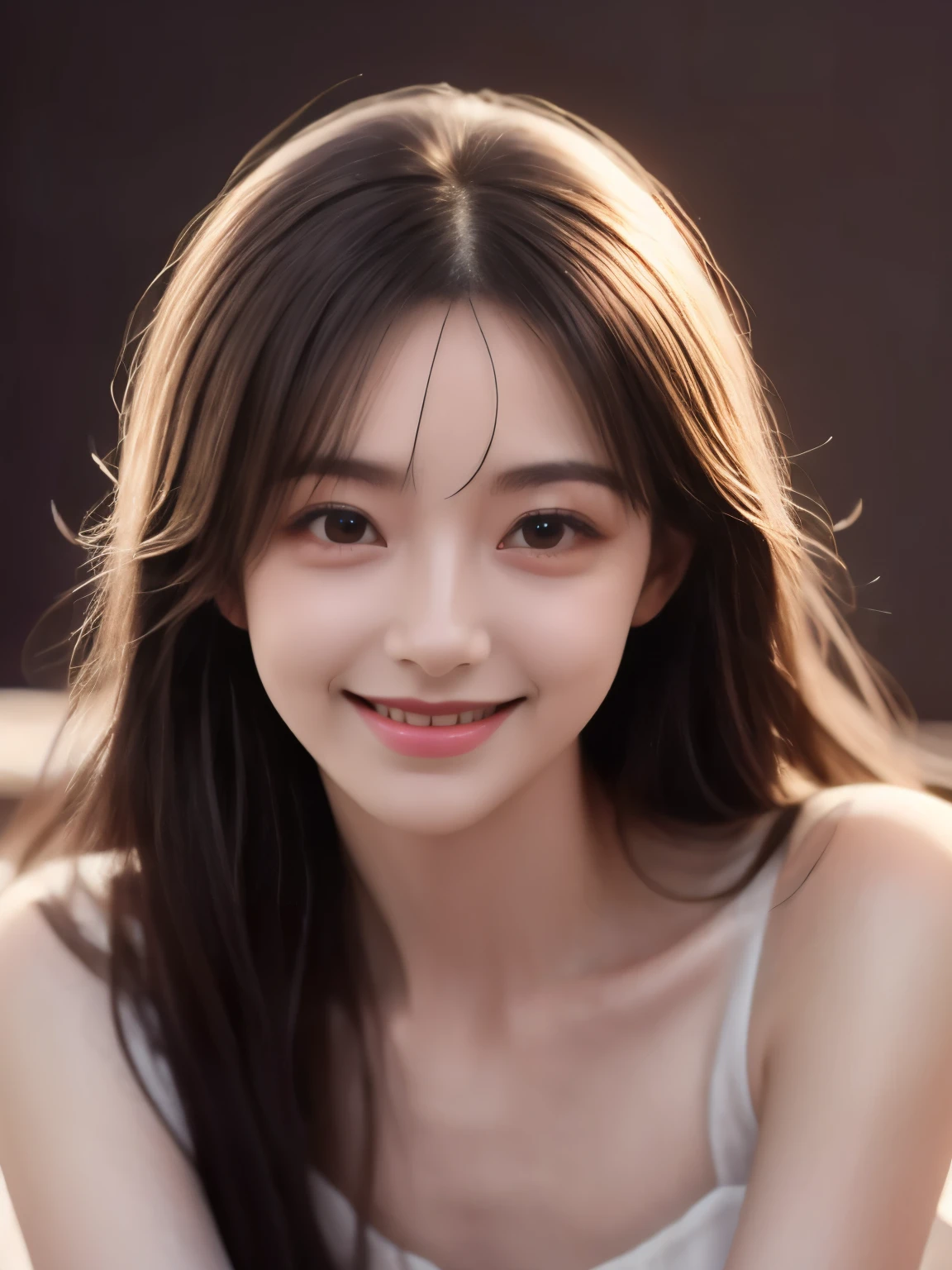1woman,beautiful vintage color,((grin)), instagram (photorealistic, high resolution:1.4), ((puffy eyes)), looking at viewer, , full body (8k, RAW photo, best quality, masterpiece:1.2), (realistic, photo-realistic:1.37),(sharp focus:1.2), professional lighting, photon mapping, radiosity, physically-based rendering, (pale skin:1.2),(small breasts:1.2), looking at viewer, (middle hair:1.5), portrait, purple eyes,, (simple background:1.4), solo, upper body, realistic,(masterpiece:1.4),(best quality:1.4),(shiny skin),fashi-girl,makeup,smile,(skinny,closed mouth,shy :1.3) ,(standing,black female suits)),