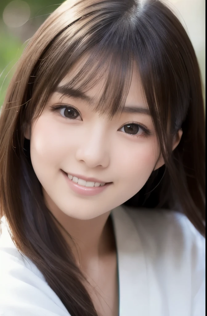 best quality, face focus, soft light, ultra high res, (photorealistic:1.4), RAW photo,(Shinozaki Ai), white skin, kawaii,
1 Japanese girl, solo, cute, (smile), (pupil, lights in the eyes), detailed beautiful face, Medium-sized breasts,(high resolution detail of human skin texture),(long hair),(portrait), upper body, white traditional kimono,