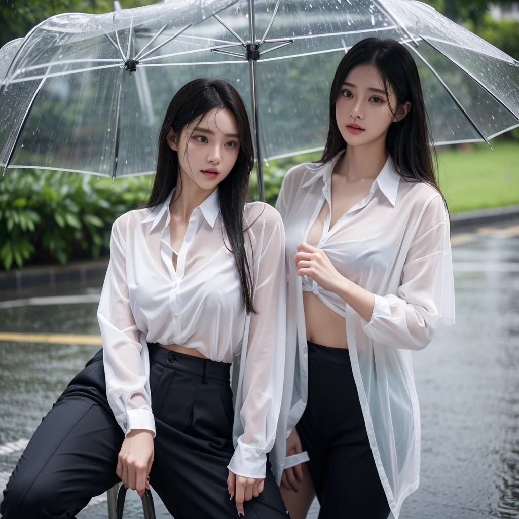 mini skirt、Leg spread、Hair getting wet in the rain、Transparent shirt、Beautiful woman getting wet in the rain、typhoon、Get wet without an umbrella、Beautiful woman in the rain、雨で濡れたBeautyOL、Detailed face、Realistic、beautiful girl、Beauty、Office Lady Uniform、beauty、Transparent nipples、Beautiful woman、Narrow waist、Handsome woman、Tight pants look、suit、Sexy pose、タイトなsuitパンツ、雨で濡れたsuit、Wet naked shirt、See-through shirt、Shot in heavy rain、Naked shirt