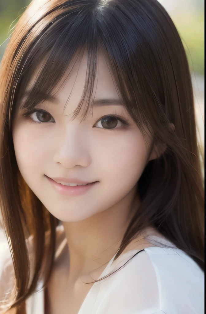 best quality, face focus, soft light, ultra high res, (photorealistic:1.4), RAW photo,(Shinozaki Ai), white skin, kawaii,
1 Japanese girl, solo, cute, (smile), (pupil, lights in the eyes), detailed beautiful face, Medium-sized breasts,(high resolution detail of human skin texture),(long hair),(portrait), upper body, white traditional kimono,