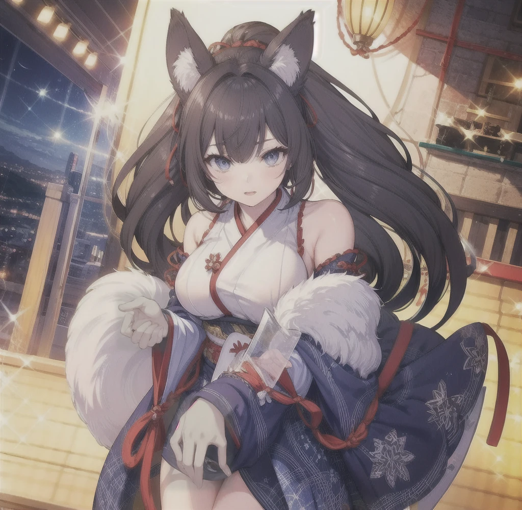 Highest quality, masterpiece, Ultra-high resolution, (Realistic:1.2), One girl, (Detailed face:1.2), (Detailed eyes:1.2), (Detailed Hair:1.2), (Detailed clothing:1.2), 4K, Fox ears,Miko costume