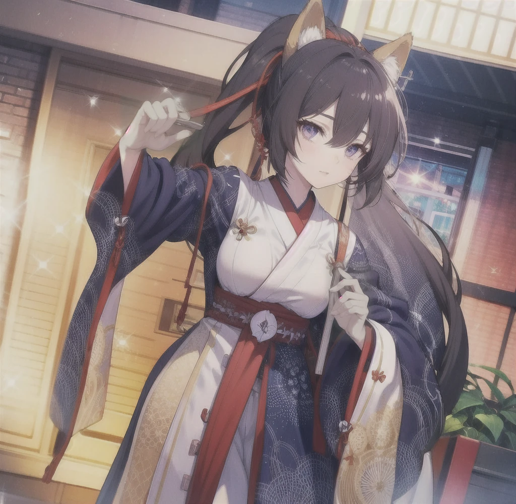 Highest quality, masterpiece, Ultra-high resolution, (Realistic:1.2), One girl, (Detailed face:1.2), (Detailed eyes:1.2), (Detailed Hair:1.2), (Detailed clothing:1.2), 4K, Fox ears,Miko costume