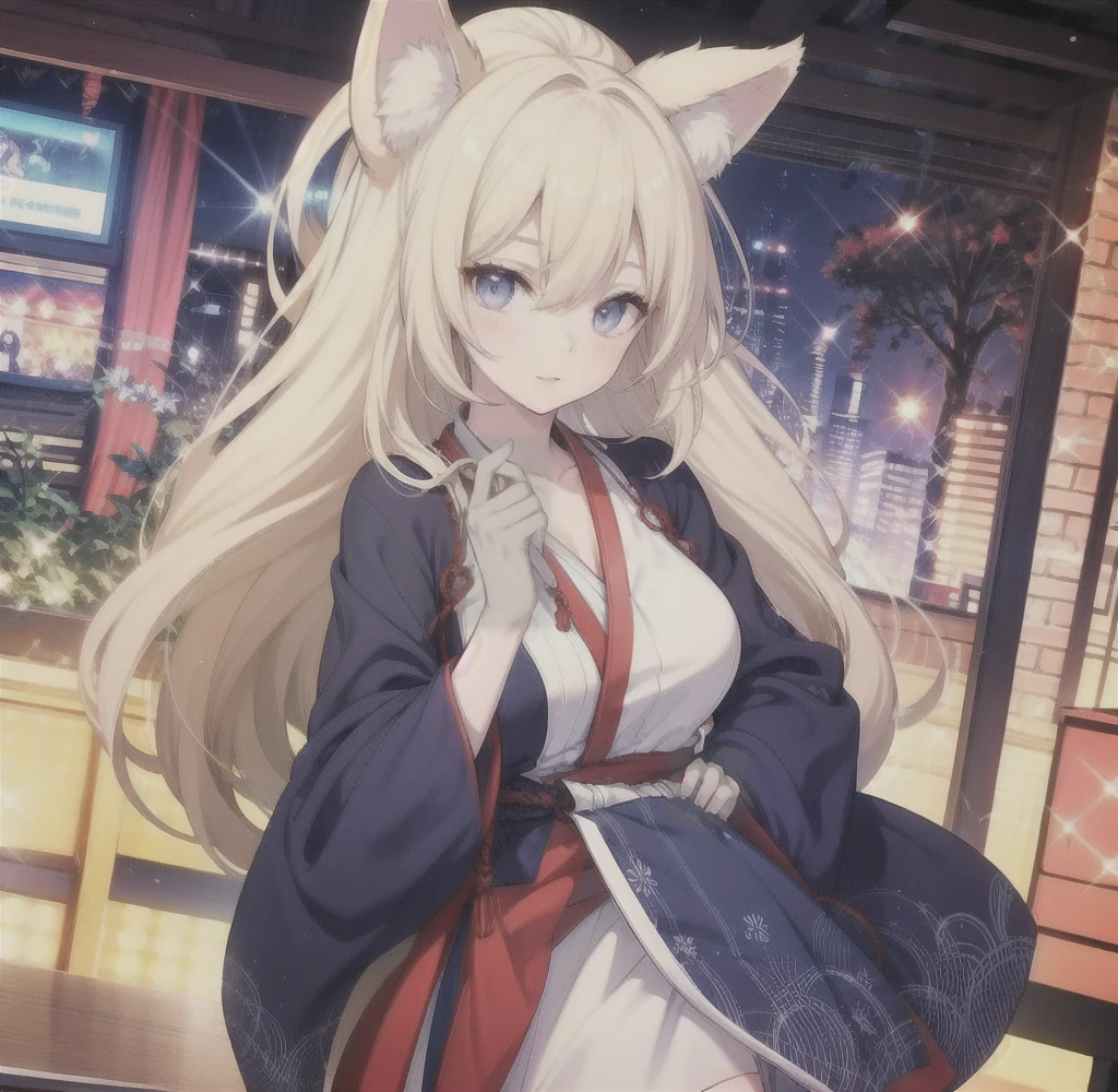 Highest quality, masterpiece, Ultra-high resolution, (Realistic:1.2), One girl, (Detailed face:1.2), (Detailed eyes:1.2), (Detailed Hair:1.2), (Detailed clothing:1.2), 4K, Fox ears,Miko costume