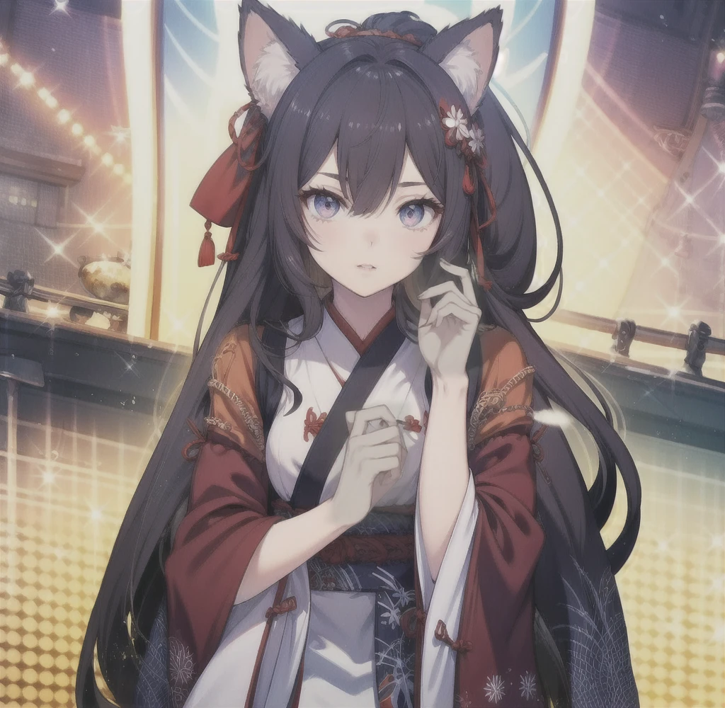 Highest quality, masterpiece, Ultra-high resolution, (Realistic:1.2), One girl, (Detailed face:1.2), (Detailed eyes:1.2), (Detailed Hair:1.2), (Detailed clothing:1.2), 4K, Fox ears,Miko costume