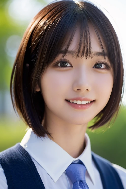 ((masterpiece, Highest quality, High resolution)), 1 Japanese girl, (Realistic: 1.4), Great face, 15 years old, smile、short hair, (Beautiful Hair:1.5), Light pink shirt、See through、Red tie、Large Breasts、School classroom, Angle from the front, Smooth, Highly detailed CG composite 8K wallpaper, High resolutionのRAWカラー写真, Professional photography, Light, BackLight, dream-like, impressive, Written boundary depth, (Face close-up:1.5)
