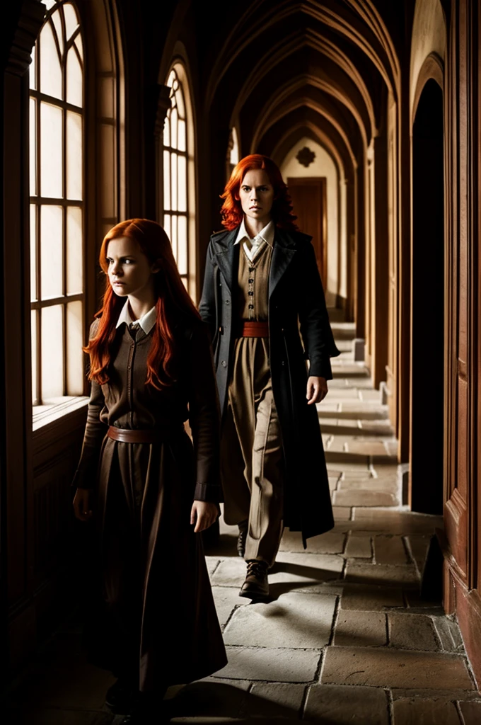 eleven, Red hair, angry look, hallways of a castle