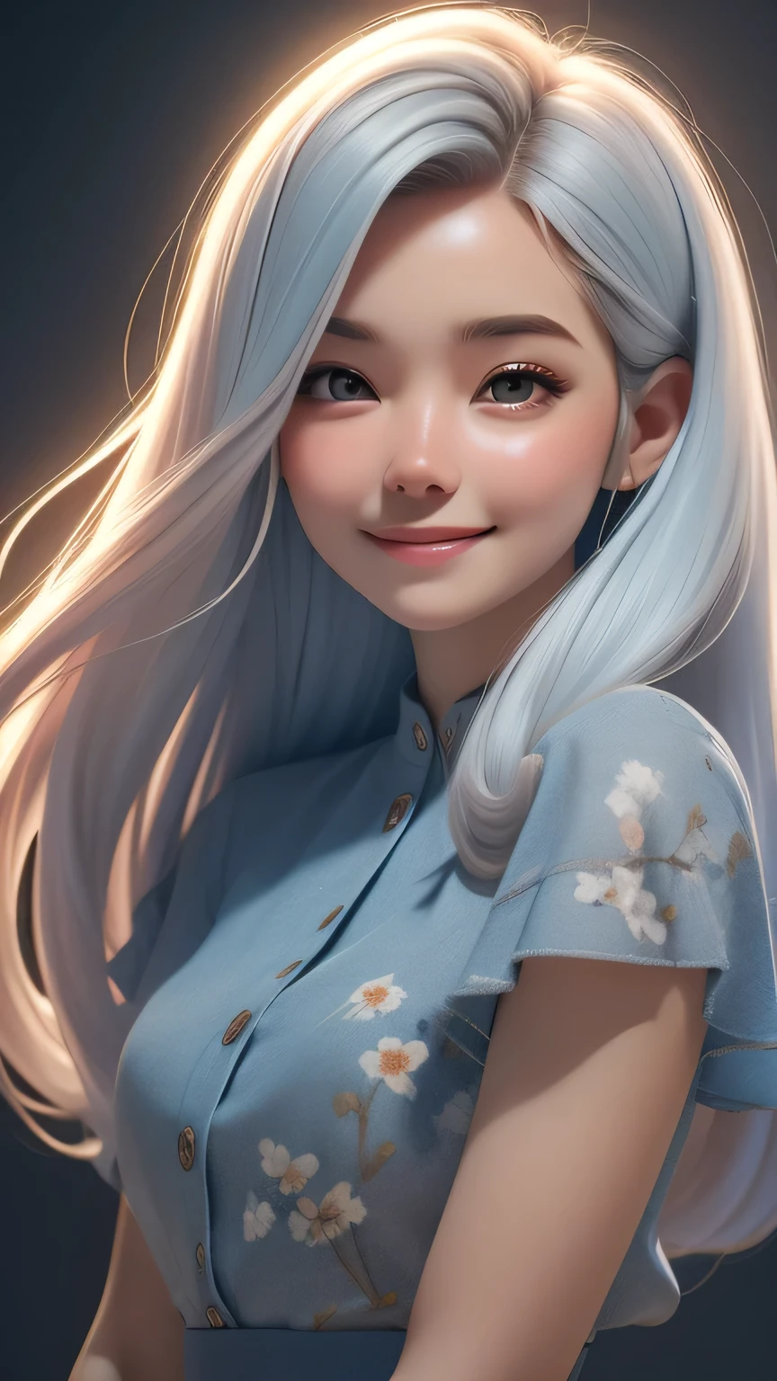 Medium body shot,dynamic lighting, sunny field)), (cute:1.3), light blue curly longhair, (pale skin:1.1), (soft smiling:1.1), detailed face, detailed gray eyes, detailed skin texture,black dress, on park, sun ray, by ilya kuvshinov, nina masic, sharp focus, natural lighting, subsurface scattering, f2, ornate, 35mm, Luminism, cinematic lighting, wide shot, retina, textured skin, anatomically correct, best quality, award winning