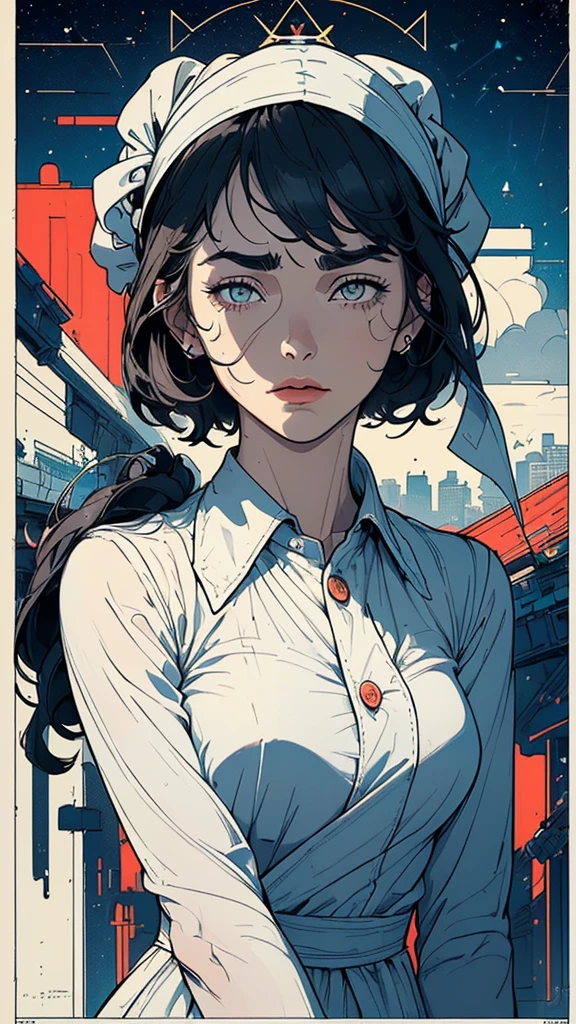 (((masterpiece, highest quality))),(((solo:1.2))),(((1girl:1.2))),32k wallpaper, very detailed, poster, vintage science fiction,(((((geometric cinematic movie poster))))), (bauhaus),(((abstract))),(((mid century modern))),(((((portfolio))))),(((((Close-up))))),(((((bust up))))),((((more various angle)))),(((highlight))),Vast landscape,(((complete. detailed face))),(((Extremely talented))),(((most complecated machine))),Colorful color scheme,(((((peel the whites of the eyes))))),(((((roll one's eyes back))))),(((Cataracts)))