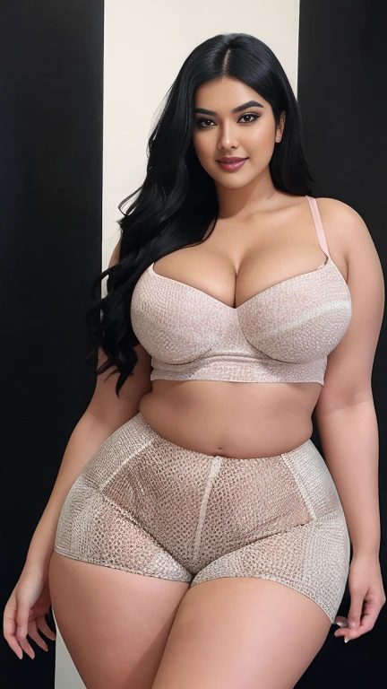 240 lbs bbw malay, hyper big breast ,(( high waist white cotton underwear)), fresh colour dominant,  lighting ((#FEE3D4 skin color) (microfiber underwear) Rapunzel hairs, traffic lights, busty bra