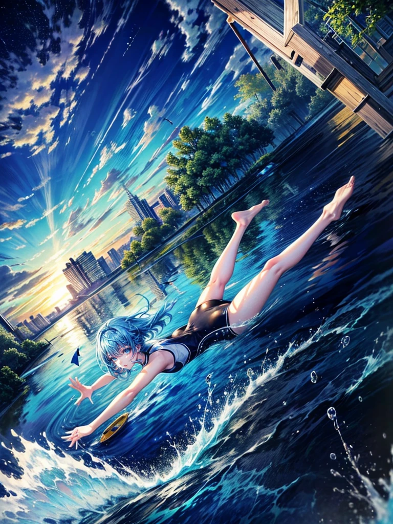 Hyper Quality、8K quality、High resolution、Image quality captured with a single-lens reflex camera、Perfect Anatomy、BREAK.

（A mechanical girls、Hair color variations are random:1.8）（Beautiful Mechanical Girls Friendship.:1.4）（Mechanical high school girl with a booster on her back）BREAK(Perpetual summer scenery:1.3)（Close-up of girls）(Summer ナイト sky resort pool facility in great detail)（Aerial view、Dynamic Angle、View of the falls from above:1.4）（Diving into the 温泉 from a bery high place:1.2）（Dynamic diving pose）（A tremendous splash of water:1.8）（Highly detailed and correctly oriented limbs）（Very detailed and beautiful ass）（Hot Spring 1.8）（Big Ass:1.4）（Night Sky:1.5）