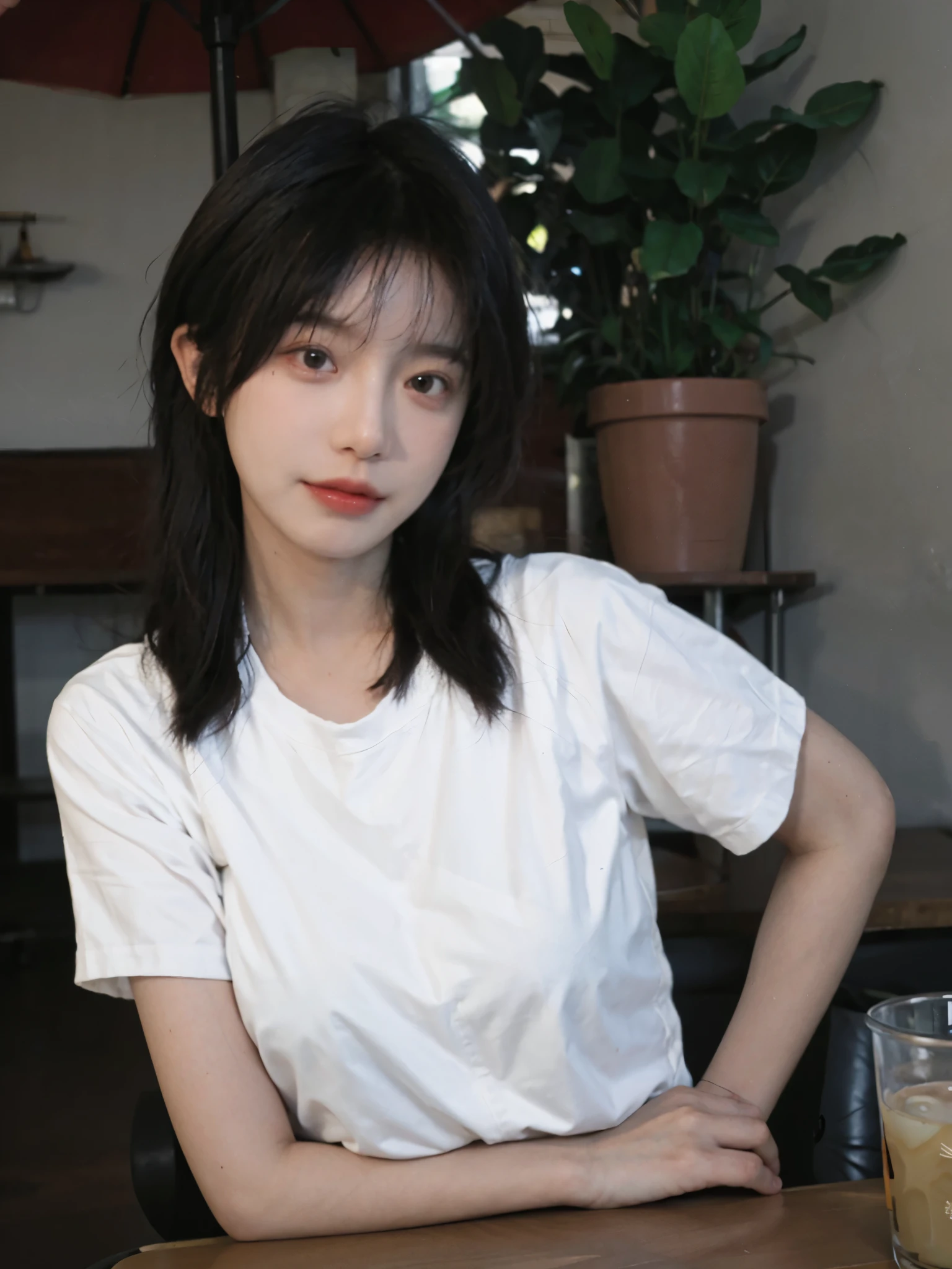 Best quality,masterpiece,Ultra-high resolution,(Photo Realism:1.4),Girl,Sexy,cute,(shirt:1.2),(Big breasts:1.3),(whole body:1.4)