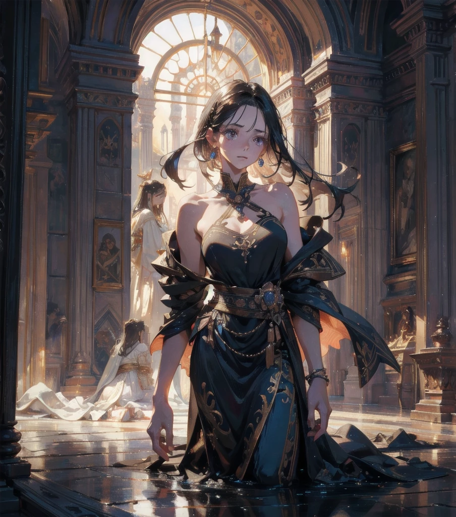 Broken mirror: A broken mirror, where each piece reflects a different religious symbol, could represent the fragmentation of truth or the manipulation of perception through religion. --auto --s2