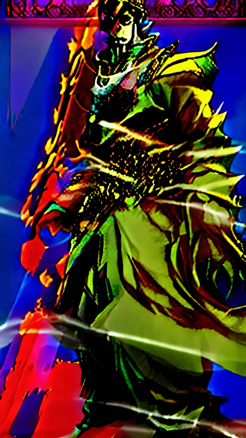 Dragon God Requiem Phrase in Requiem form: "The dragon of the heavens rises like the god of destiny."
Description: Like Dragon God Requiem, the stand reaches its maximum potential. Your skin and armor glow with a divine aura, and his red eyes radiate absolute power. Communist symbols are now gold, symbolizing his supremacy and transcendent power. He has complete control over time and space, allowing him to rewrite reality and subdue any opponent with a mere thought.