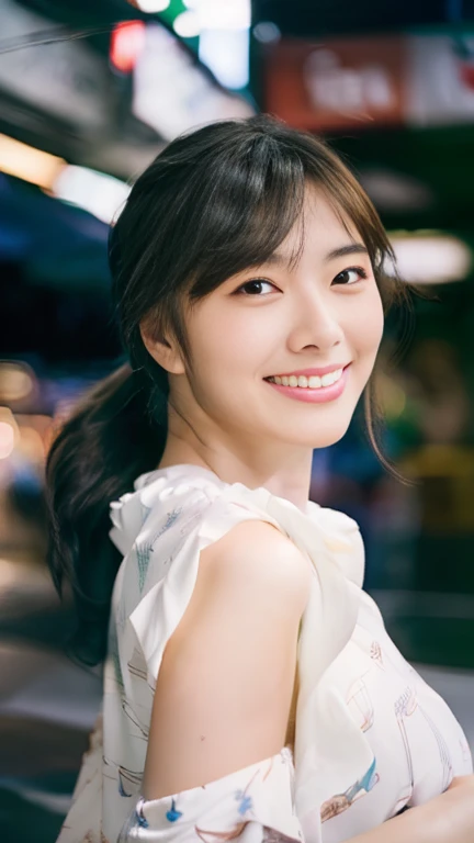 (1 girl, (unbuttoned blouse.:1.2),
Gorgeous Japanese actresses,
(RAW Photos, highest quality),
(Realistic, Photorealistic:1.4), masterpiece, 

very delicate and beautiful, very detailed beautiful and detailed nose, beautiful & detailed, cinema lighting, gentle & feminine,

2k wallpaper, wonderful, finely, very detailed,
Very detailed CG Unity 8k 壁紙, high resolution, 
beautiful detailed lady, very detailed目と顔,
soft light, bob hair, ponytail, short hair with bangs,

BREAK

(Rain: 1.1), Tokyo Shibuya, City Lights, 
Perfect Anatomy, slender body, medium breasts, kind smile, zoom-in face to waist, candid shot, medium shot or cowboy shot, bokeh, SFW)