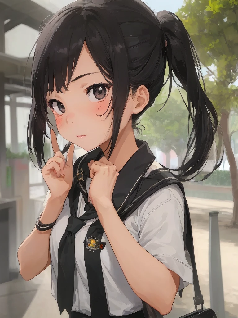 female student, m.tree, ผmสีดำ, ทรงผmถักเปีย, ใส่ชุดfemale studentไทย, black eyes