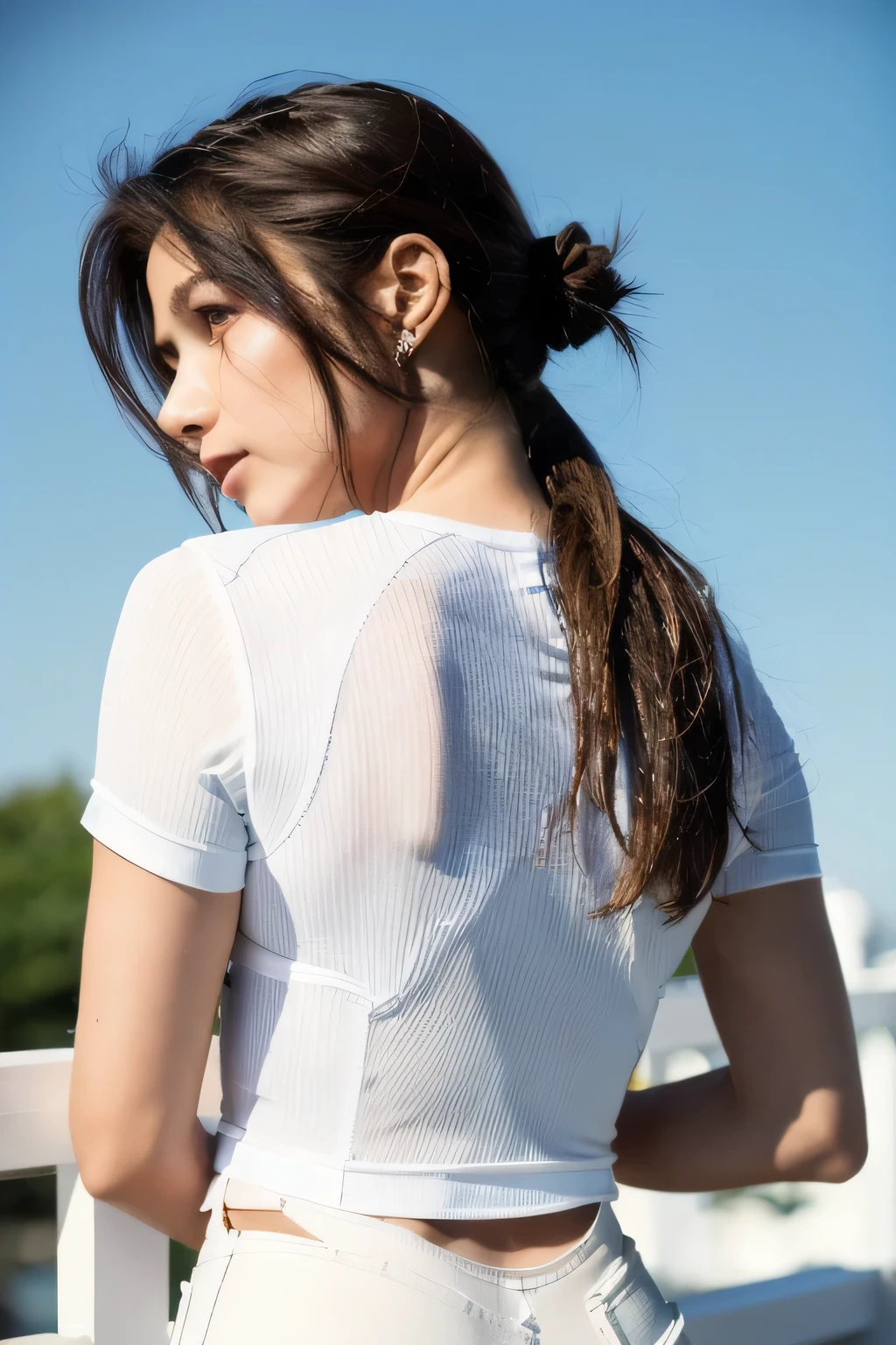 highest quality, Ultra-high resolution, Highly detailed skin, Japanese Lady、Physically Based Rendering,Down blouse, On all fours,Bend deeply forward、30th Generation、Beautiful Skin、Wide open chest、tea bag、Large Breasts、(No bra)、Showing nipples