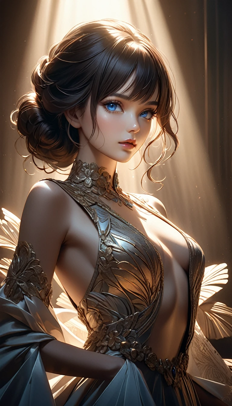 Spectacular water bending shots, in front, Award-winning photo, wuxia, Beautiful Chinese Woman，Focus on the face, Photorealistic eye style, Bokeh，Surrealistic illustration style, Super detailed, Cinematic Screenshots Unreal Engine, Zbrush3DアートVray，Glow Particles，Post Effects，Optical flare --niji 5 --style expressive --s 400
